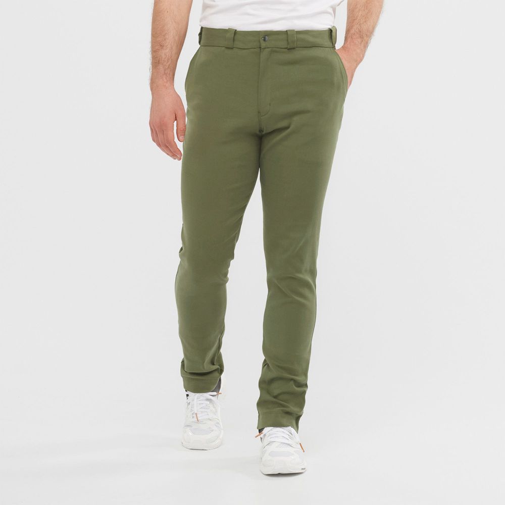 Pantalons Salomon Homme Vert Olive - Salomon OUTLIFE CHINO M - France (9361-KTZQE)